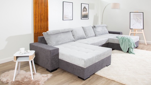 COLLECTION AB Wohnlandschaft »Josy XXXL-Relax U-Form, B: 352 cm« mit Bettfunktion, Bettkasten & 2 Nackenkissen, Federkern