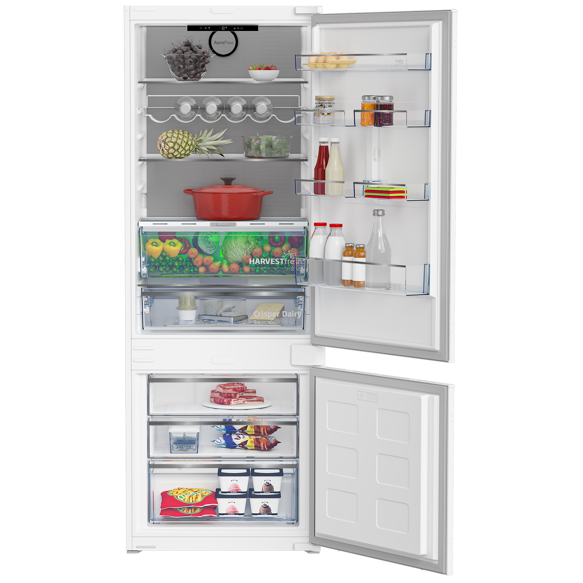 BEKO Einbau-Kühl/Gefrierkombination BCNE400E50SHN1 - weiß - D