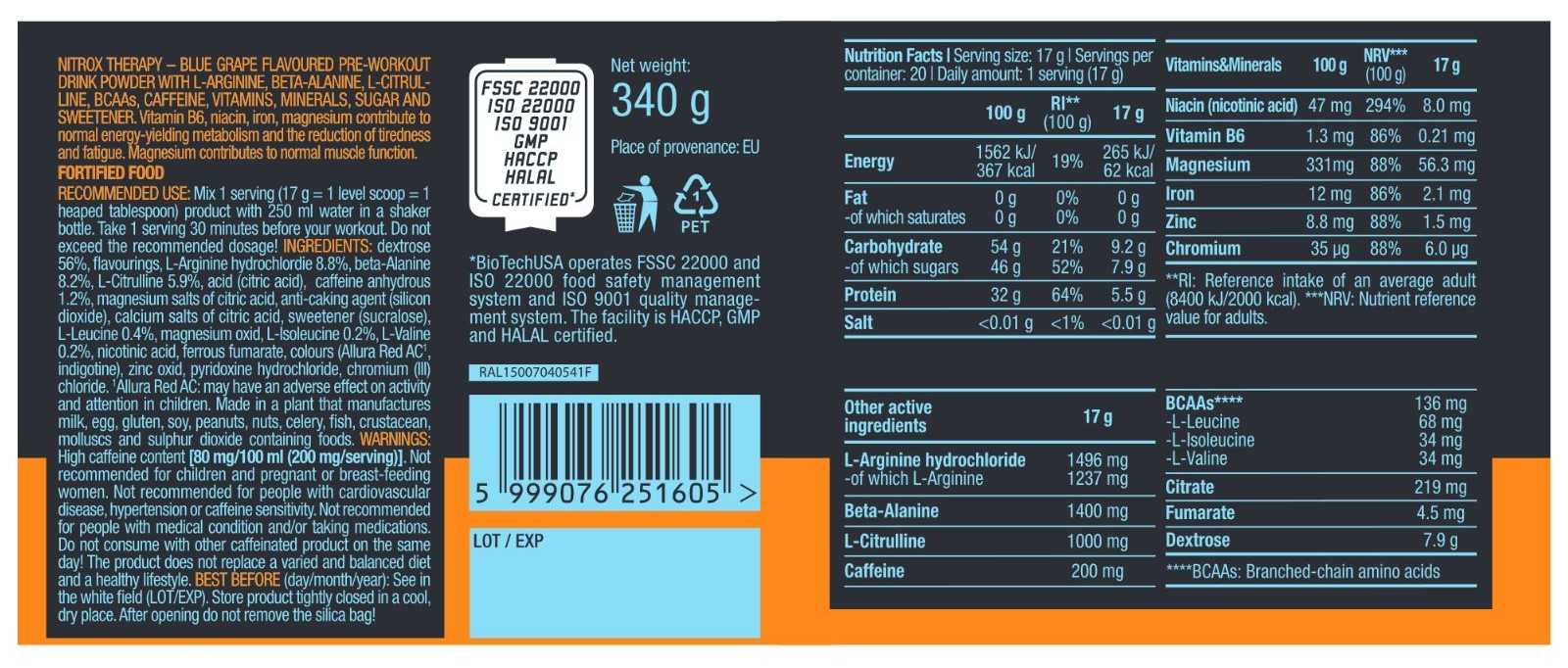 Biotech USA Nitrox Therapy 340 g