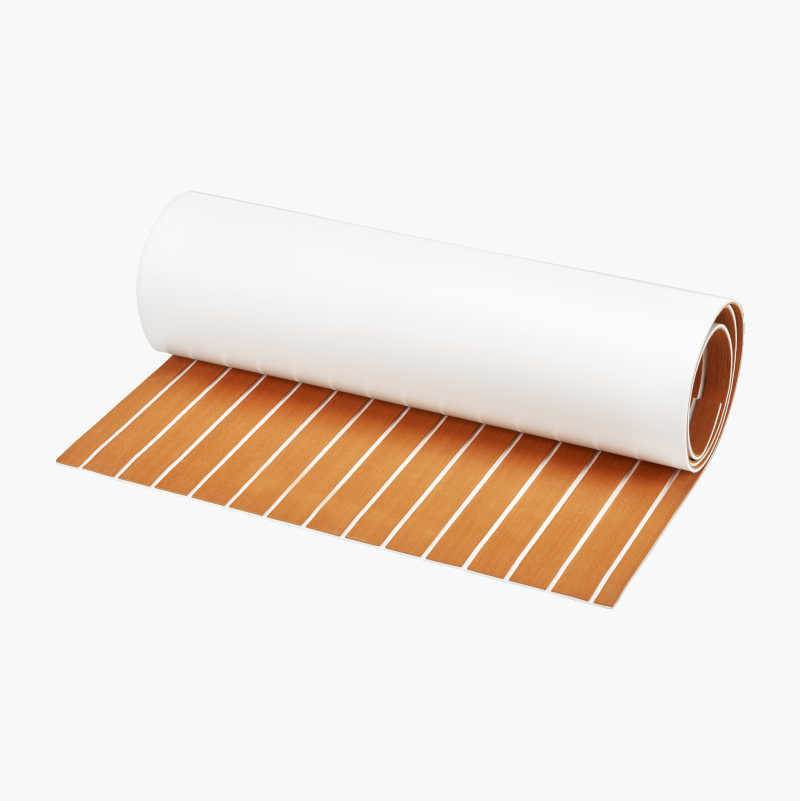 EVA Teak, teakfarget, stripete (hvit nate)