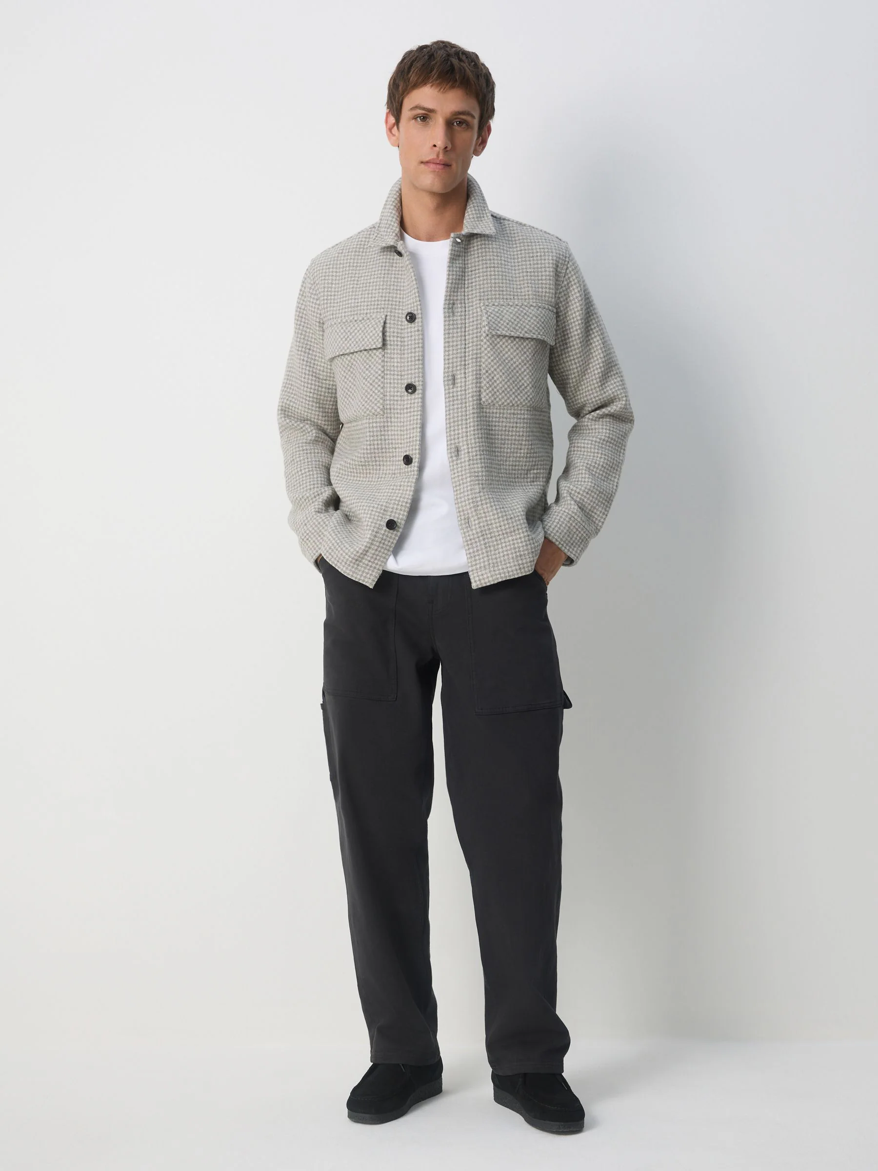 Grijs - Houndstooth Check Shacket