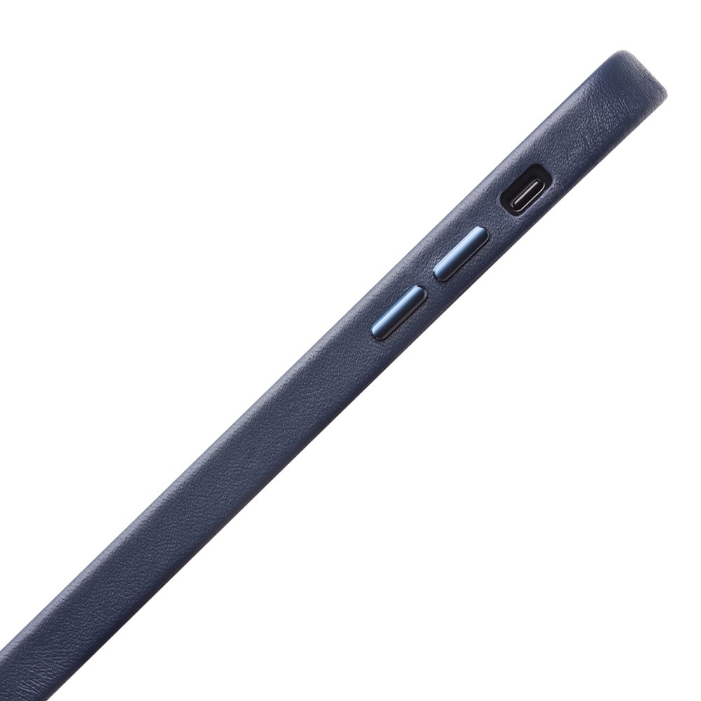 iPhone 12 / iPhone 12 Pro Echtleder Hülle Back Case - Blau