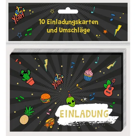 Coppenrath Verlag Einladungskarten Funny Patches - 10 Stück mit Umschlägen, sortiert