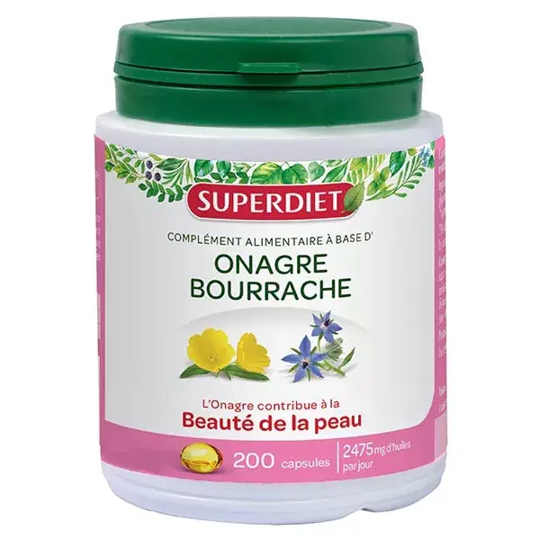Superdiet Onagre Bourrache 200 capsules