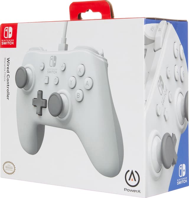 PowerA Nintendo Switch USB gamepad med ledning (hvid)