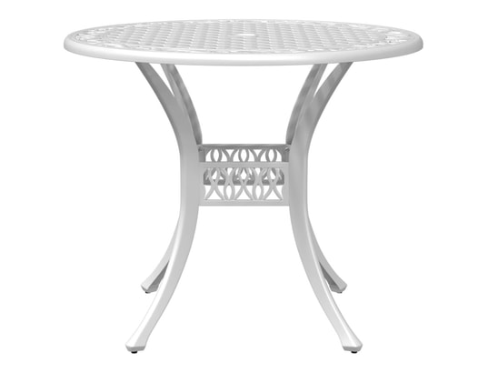VIDAXL - Table de jardin blanc ø90x75 cm aluminium coulé