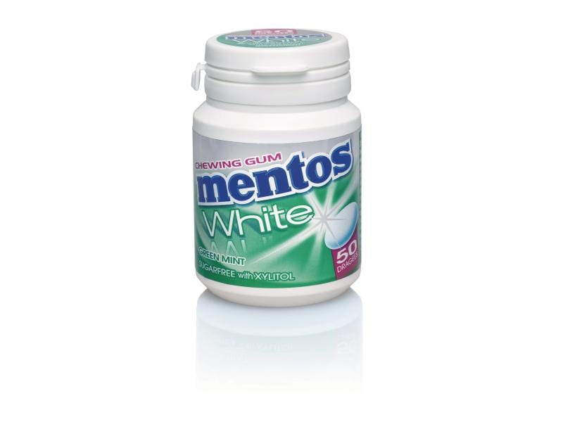 Mentos Kaugummi White Green Mint 75 g Zahnpflegekaugummi mit Minzegeschmack