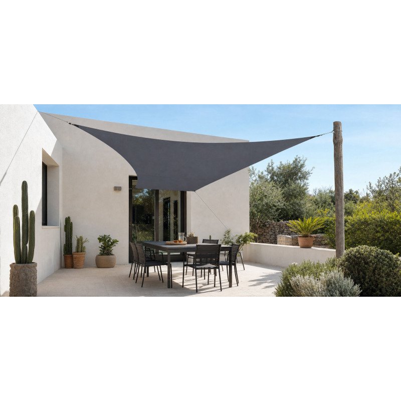 Voile d'ombrage triangulaire First 3 x 3 m ardoise