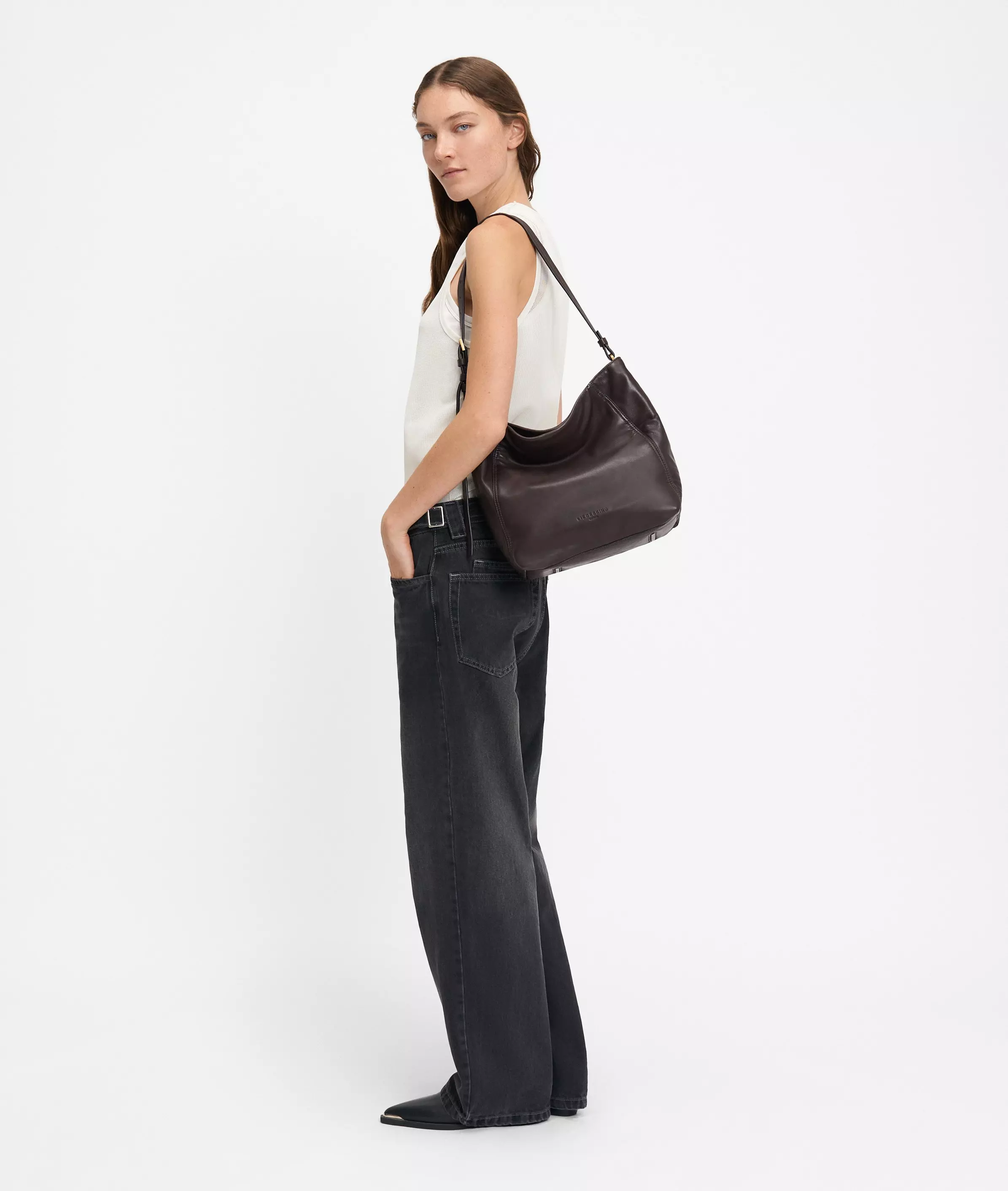 Chudy Hobo M Spacious leather shoulder bag