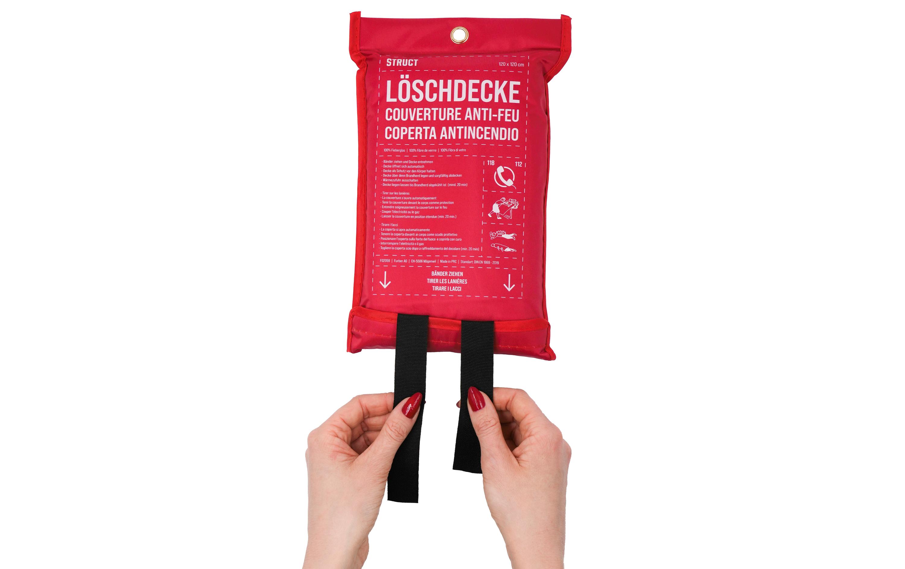 Löschdecke 120 x 120 cmFeuerlöschdecke nach DIN EN 1869:2019