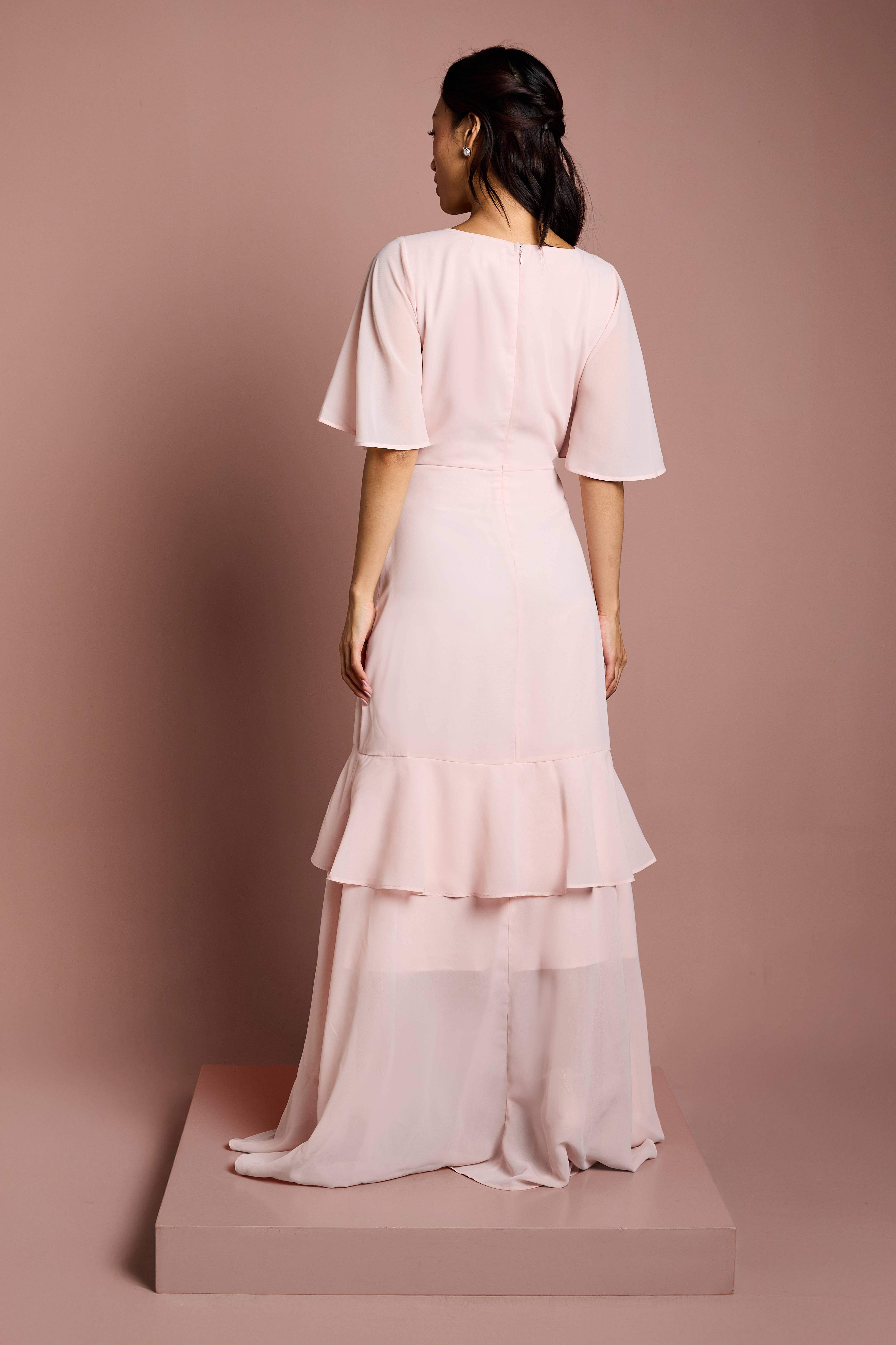 Coast Robe Longue de Demoiselle d'Honneur à Manches Ange Étagée