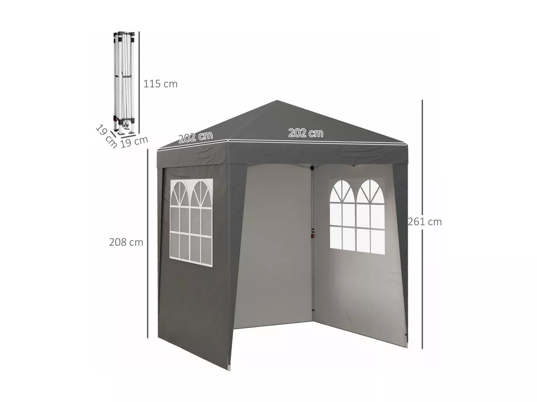 Tonnelle de jardin pliante pop-up réglable anti-UV 30+ 4 sacs lestage sac de transport