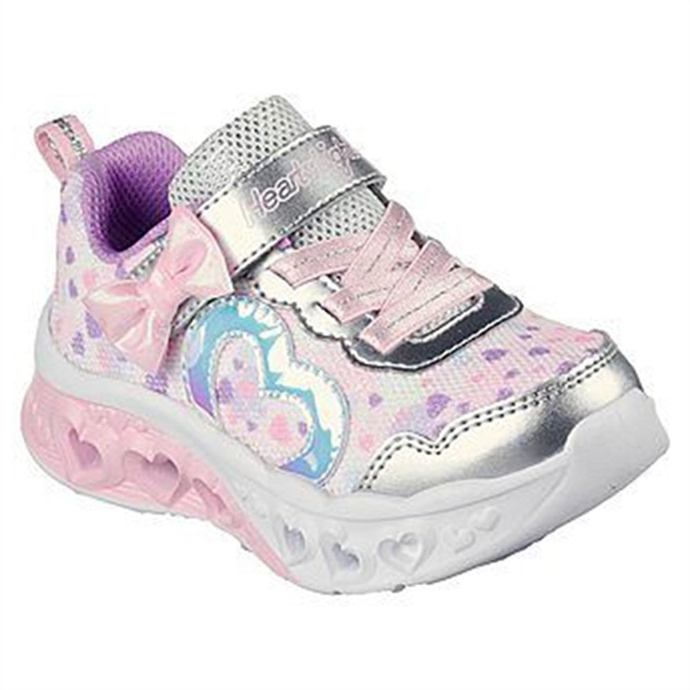 Flutter Heart Lights Sneakers Silver Lt. Pink