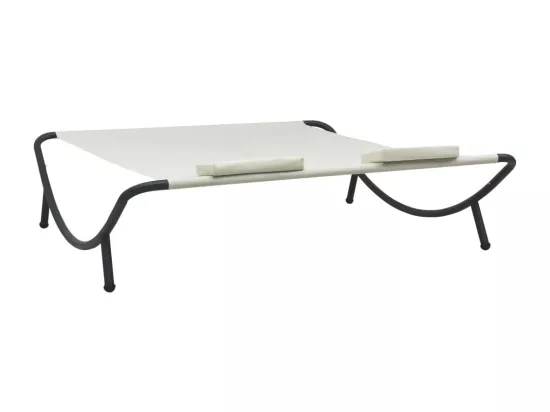 Chaise longue d'extérieur Tissu Crème