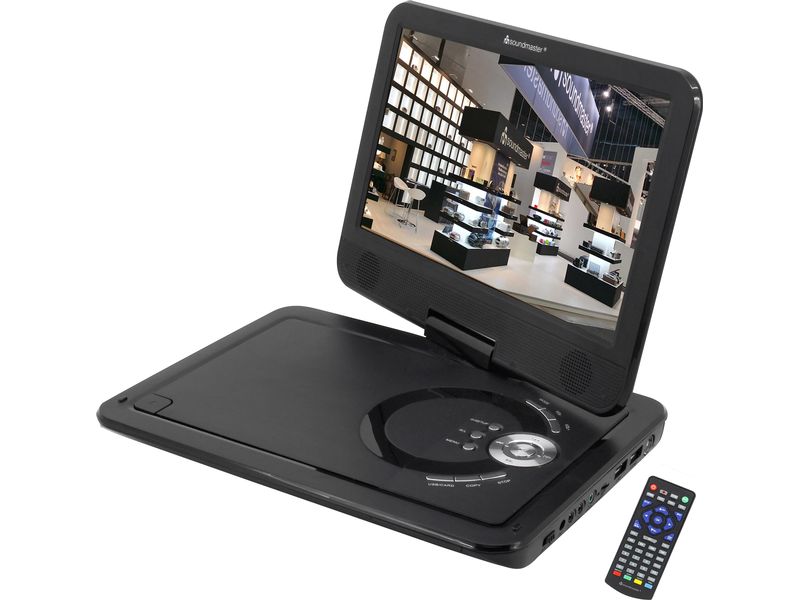 soundmaster Portabler DVD Player PDB1910SW Tragbarer DVD-Player mit DVB-T2 HD Tuner / 10.1 Zoll TFT Display