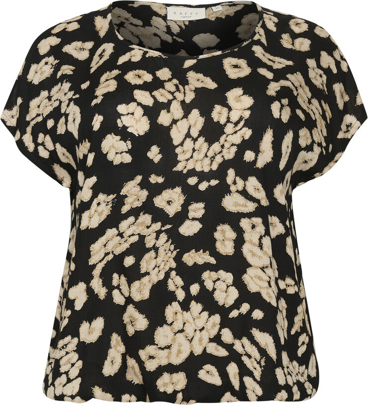 Kaffe Curve KCbella Stanley Blouse Black/sand leo print