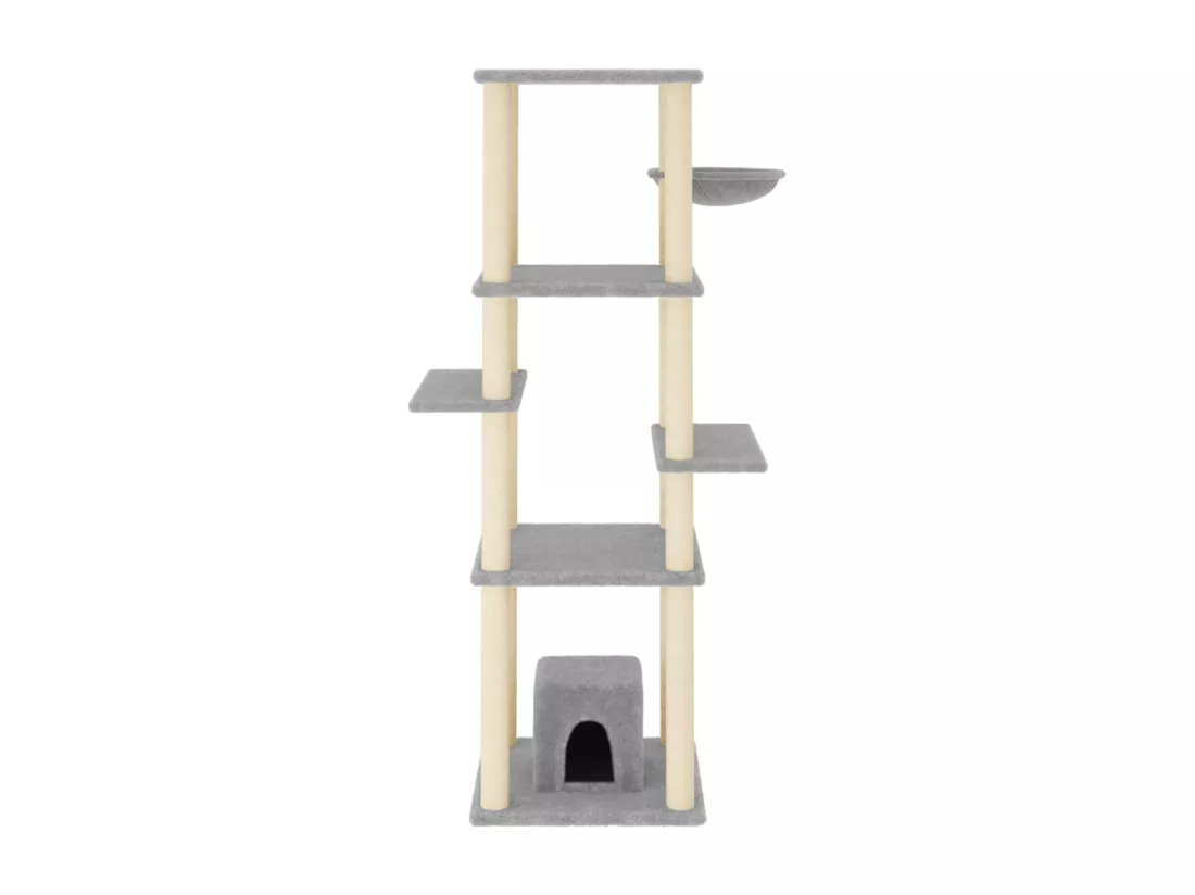 Arbre à chat avec griffoirs en sisal Gris clair 154 cm