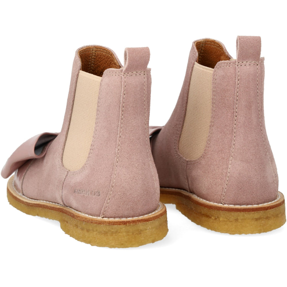 Køb Angulus Faded Rose/Rose Elastic Chelsea Støvle Med Laksnude- Og Sløjfe