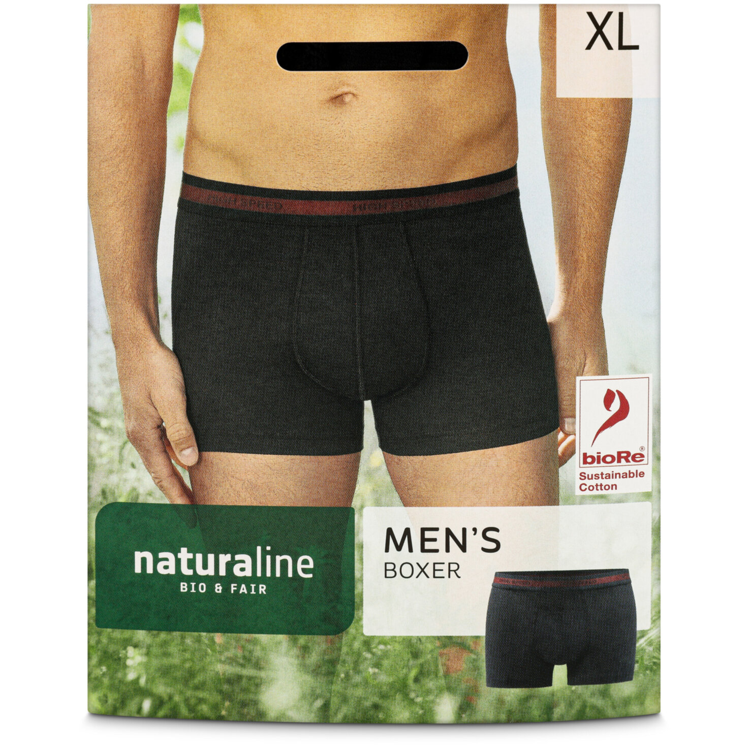Naturaline Textil Herren Boxer schwarz XL