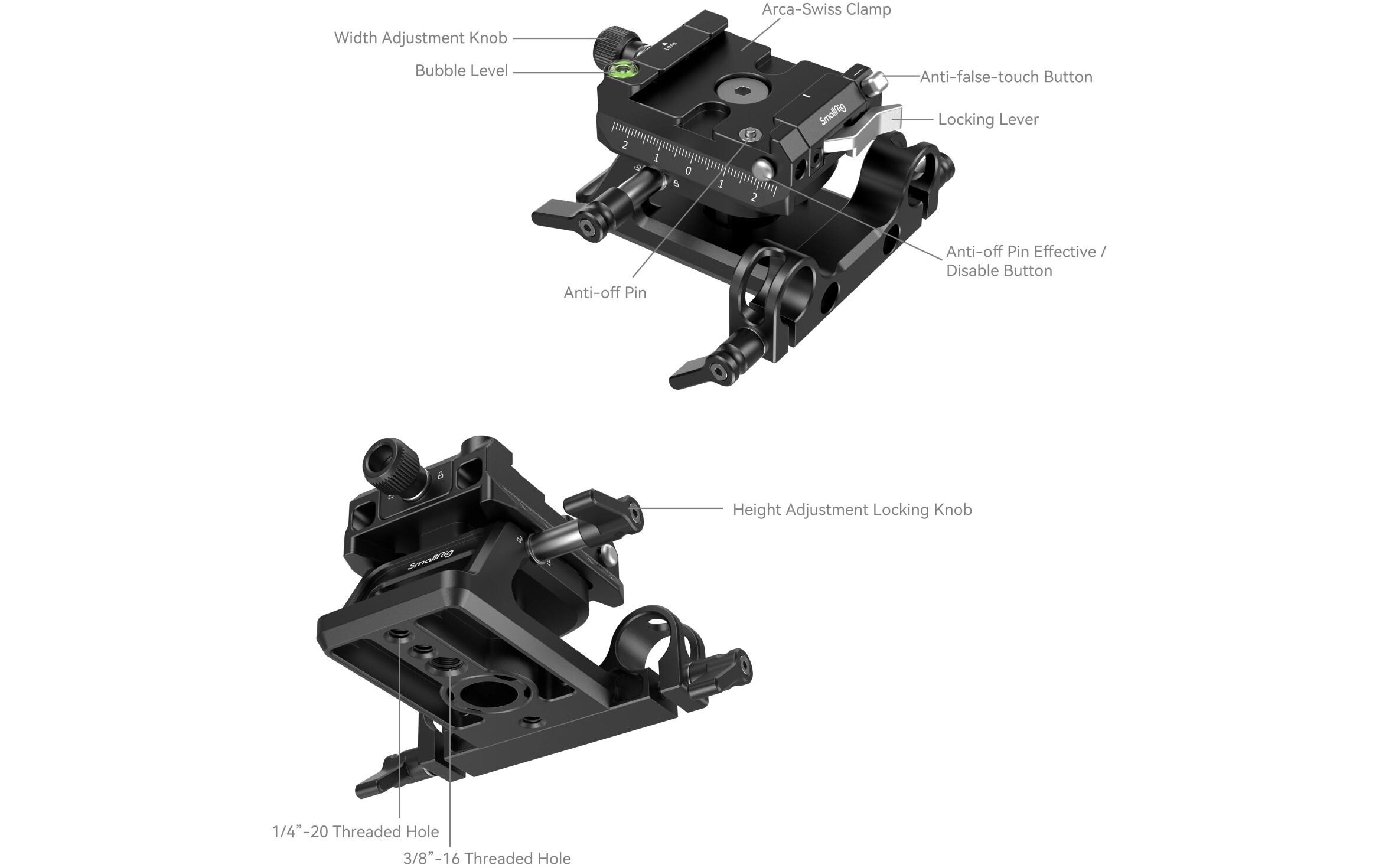 Höhenverstellbares Montageplatten-Kit<br>Arca-Swiss kompatibles Festplatten-Kit