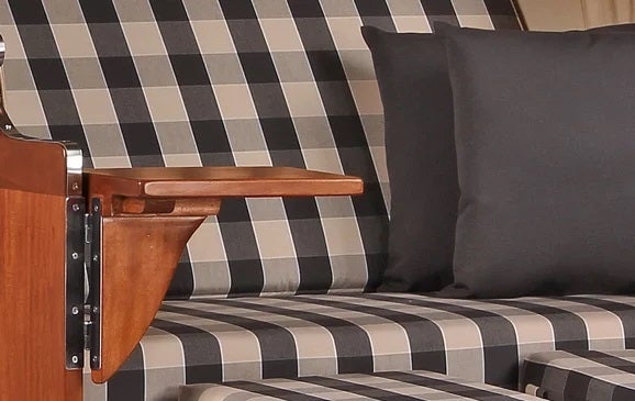 Strandstoel Nordstrand mahonie PE grijs design 505