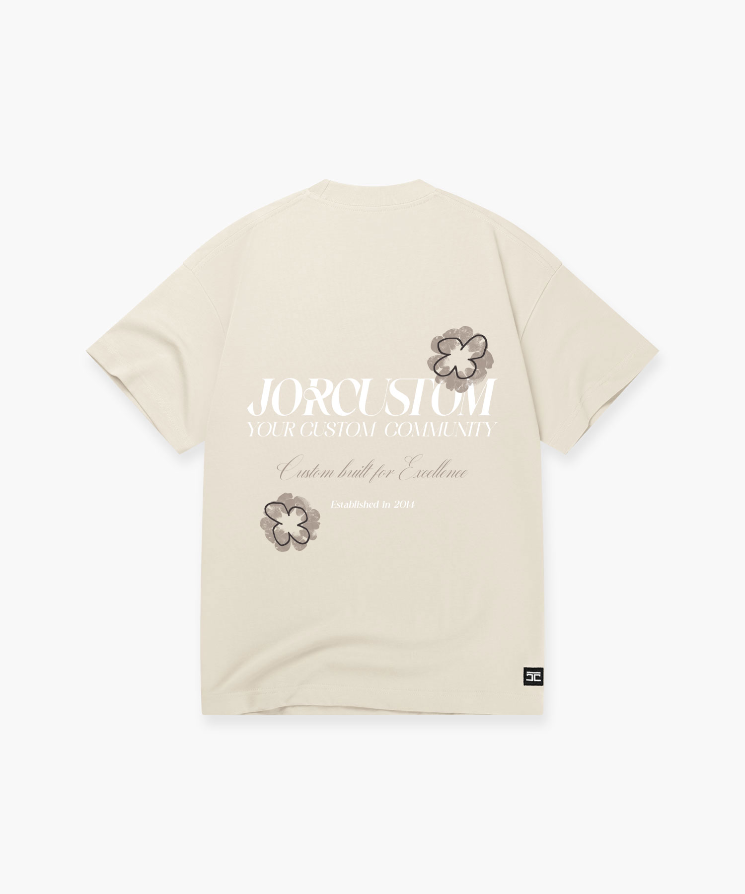 Jorcustom Flowers T-Shirt Heren Gebroken Wit