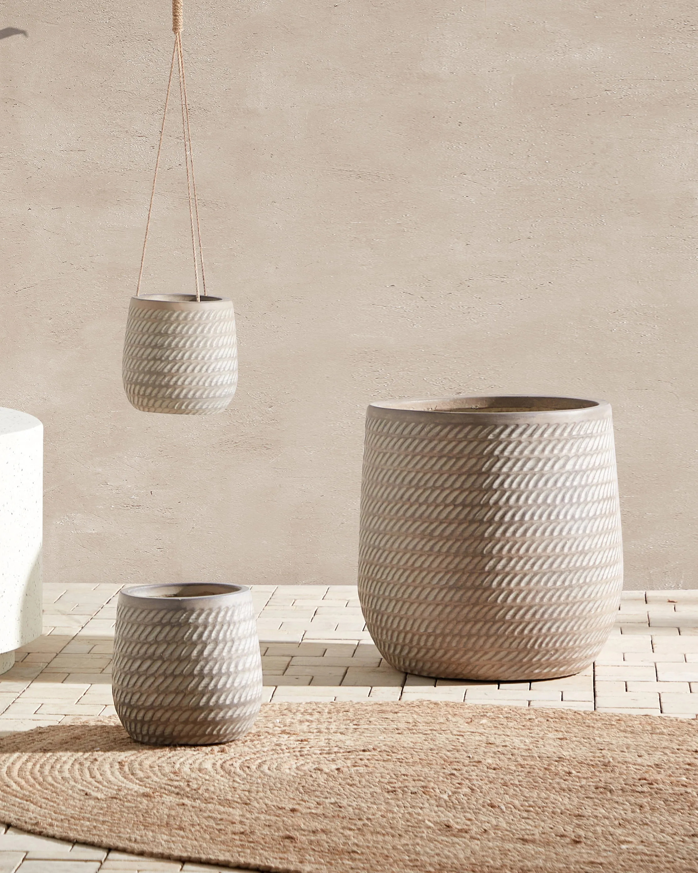 Bloempot LIVADIA 39 cm Taupe