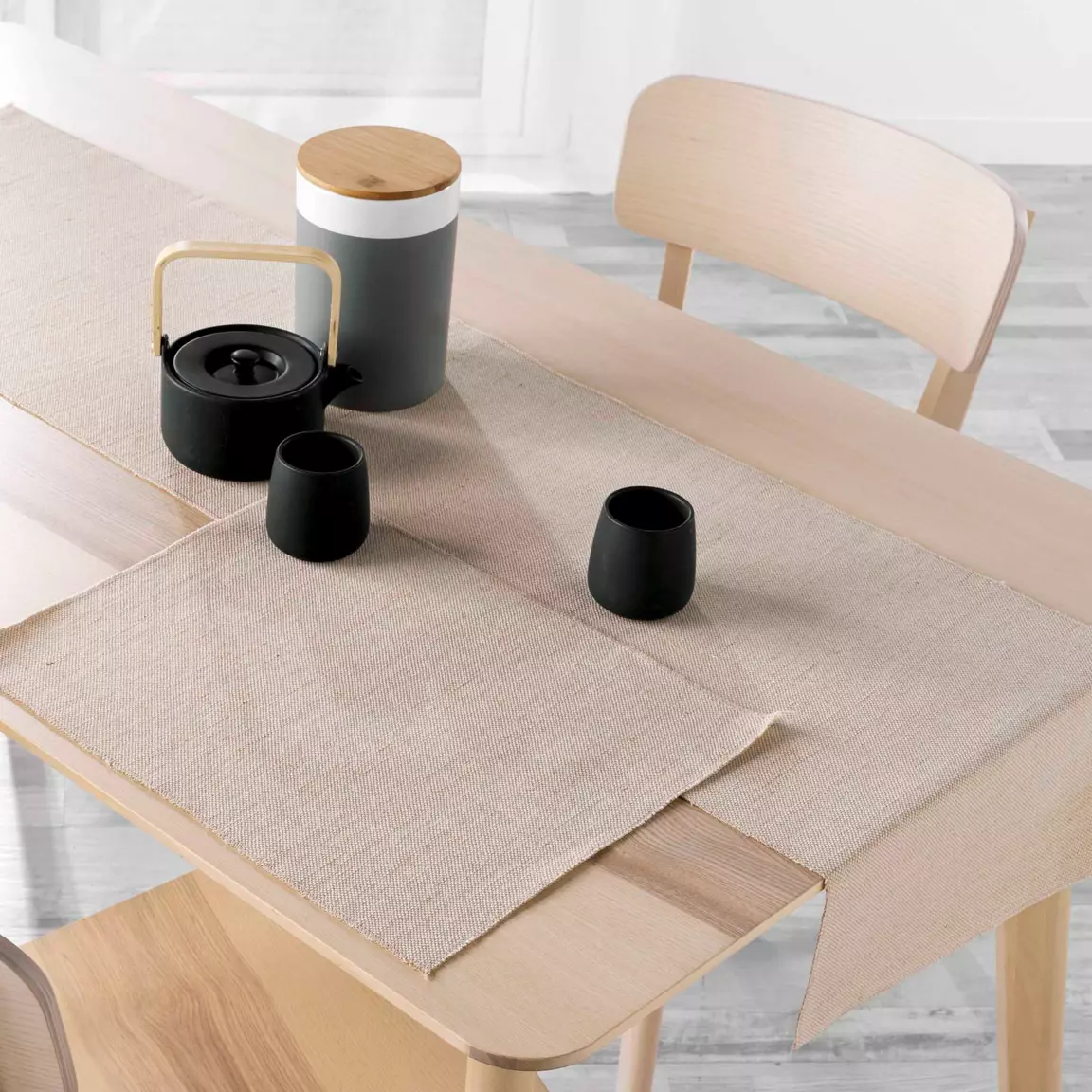 Lot de 2 sets de table jute (33 x 45 cm) Tessi Beige