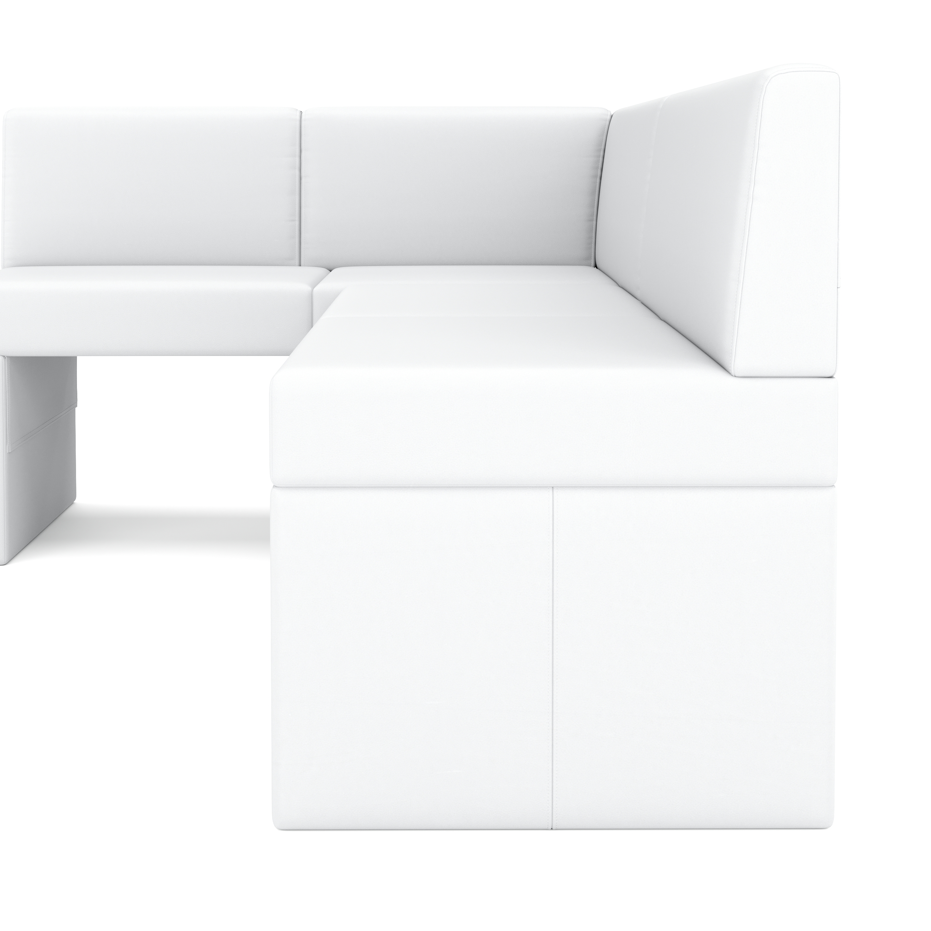 Eckbank Leder ERIKA 205 x 140 cm links weiss