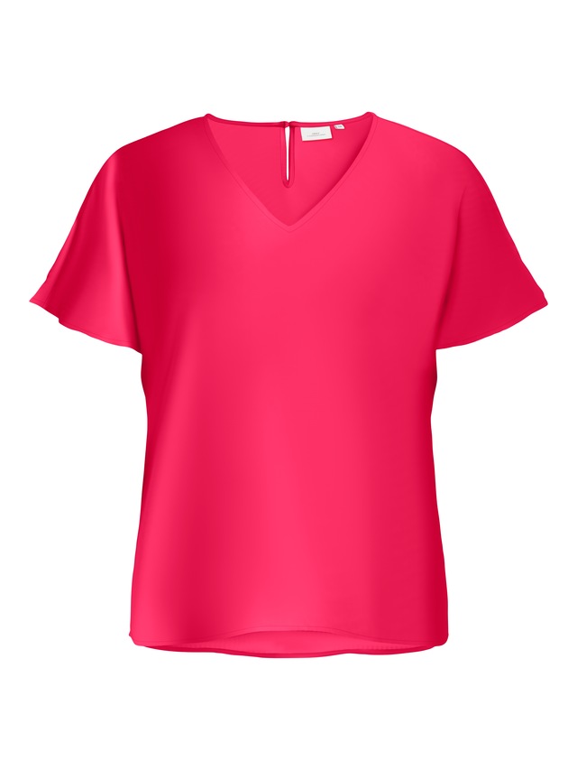 ONLY CARMAKOMA Shirtbluse »CARMETTA LIFE V-NECK SS TOP WVN NOOS«