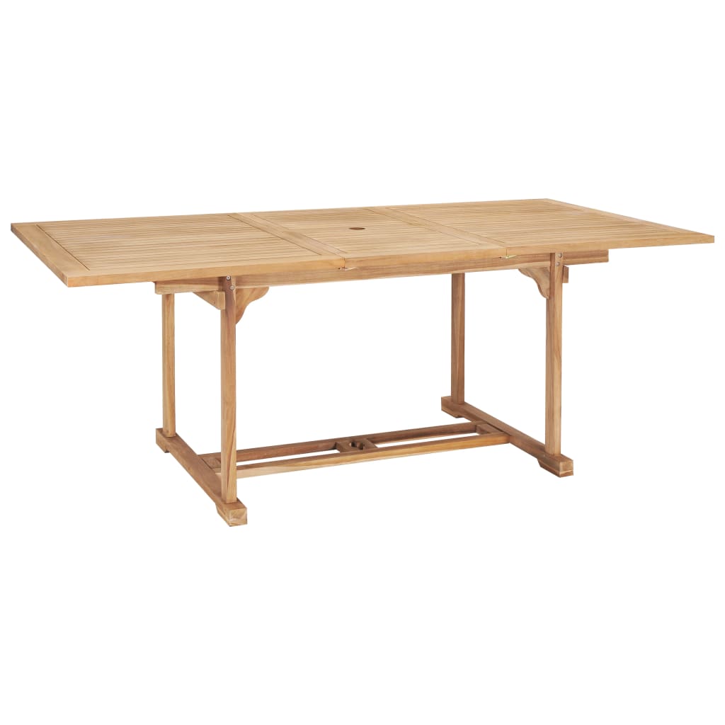 Meuble à dîner d'extérieur 7 pièces 150-200x100x75 cm teck massif