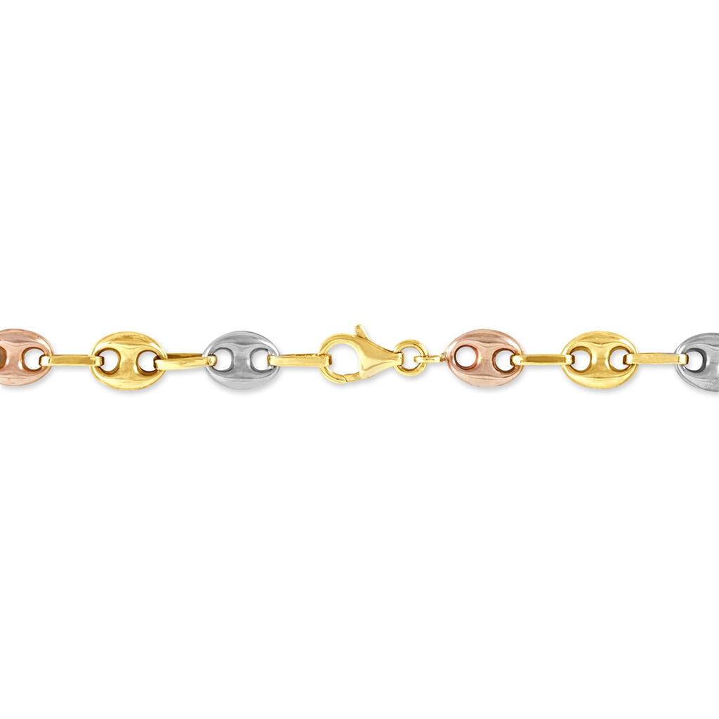 Bracelet Dami Maille Grain De Cafe Or Tricolore