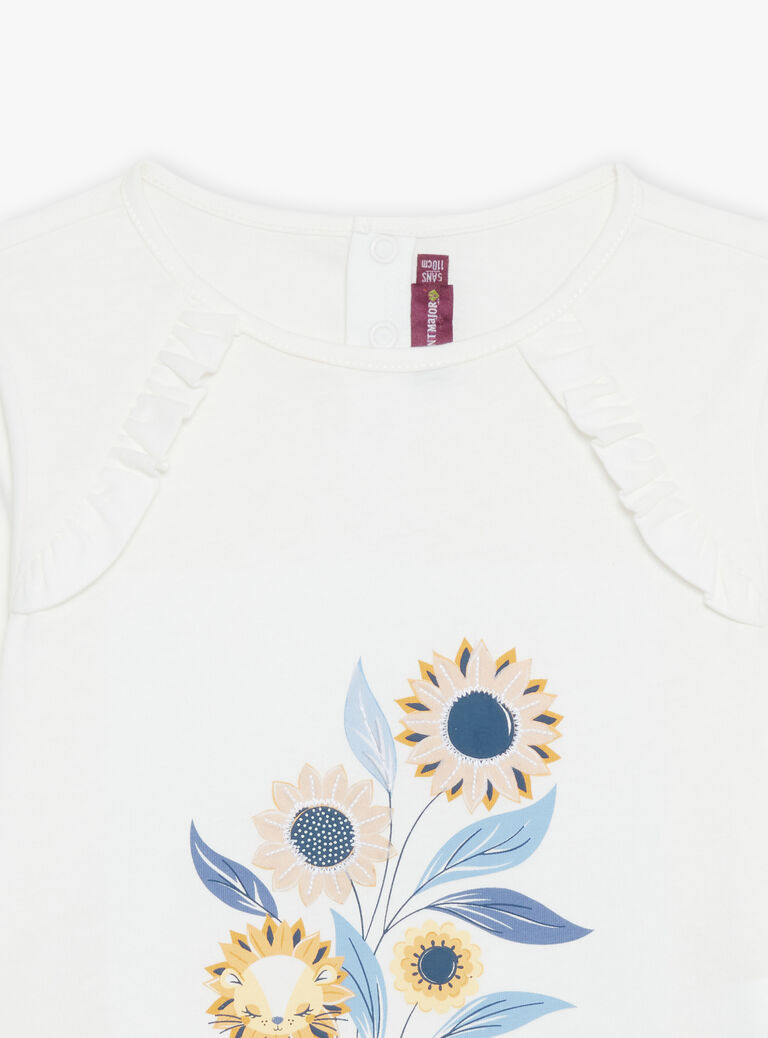 T-shirt écru tournesols