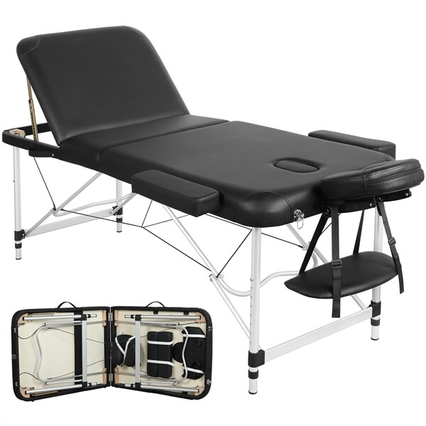 Yaheetech Massageliege mobile 3 Zonen Massagetisch Massagebank Massagebett Kosmetikliege Aluminiumfüße bis 250kg belastbar