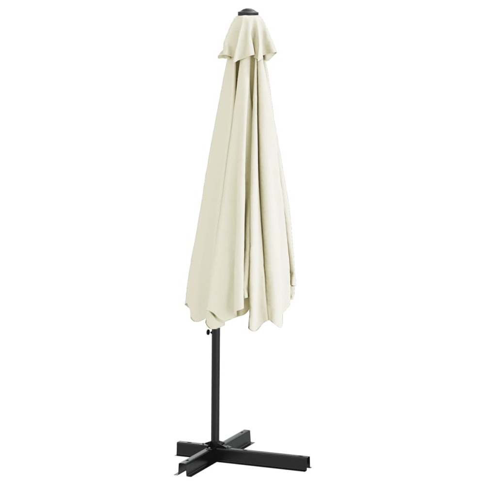 Parasol d'extérieur avec mât en acier 300 cm blanc sable