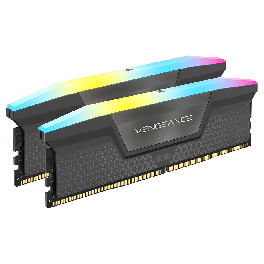 Corsair Vengeance RGB Black - 2 x 16 Go (32 Go) - DDR5 6400 MHz - CL36 - Ryzen Edition