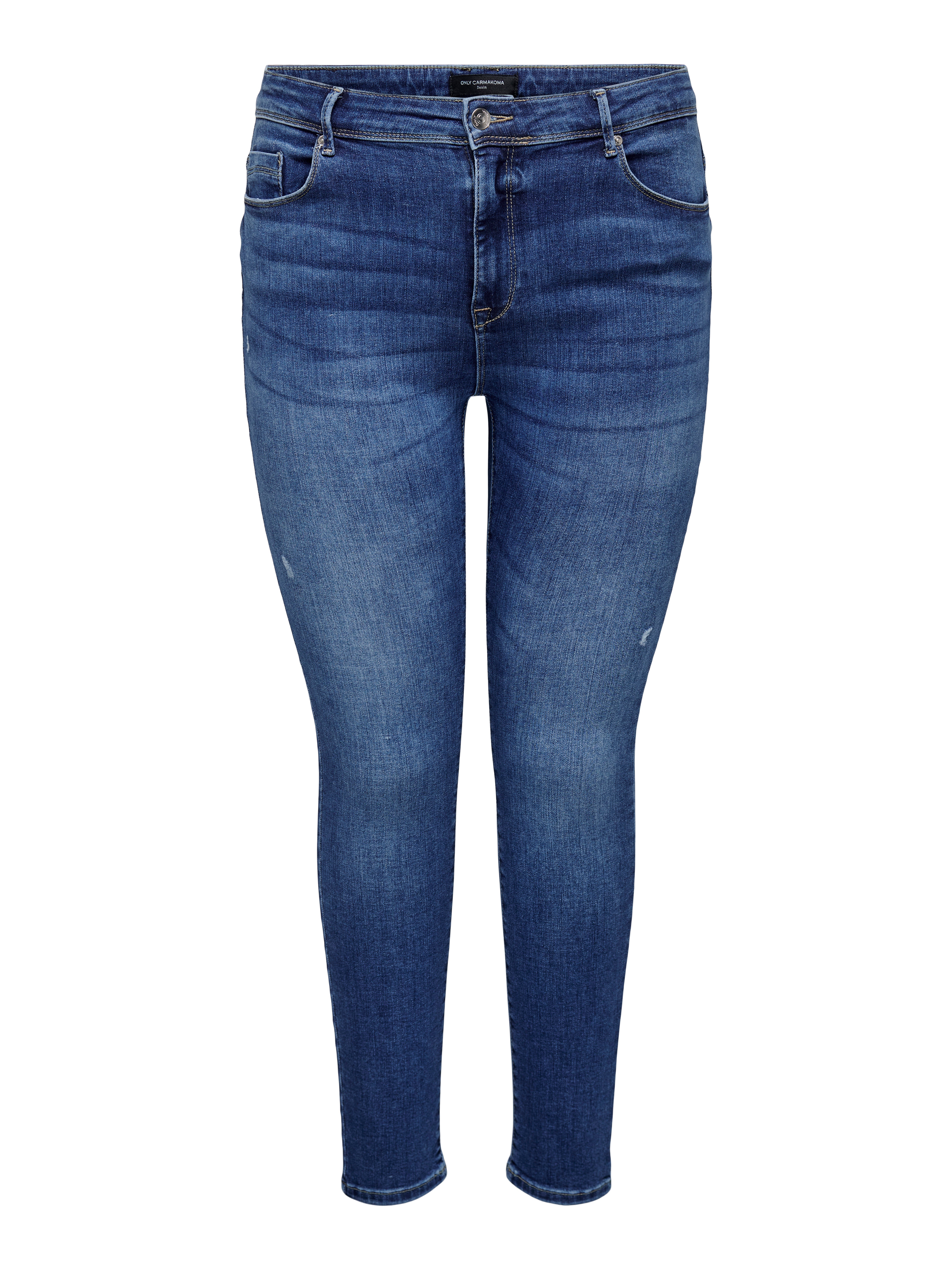 CARMAYA Hohe Taille Skinny Fit Jeans Medium Blue Denim