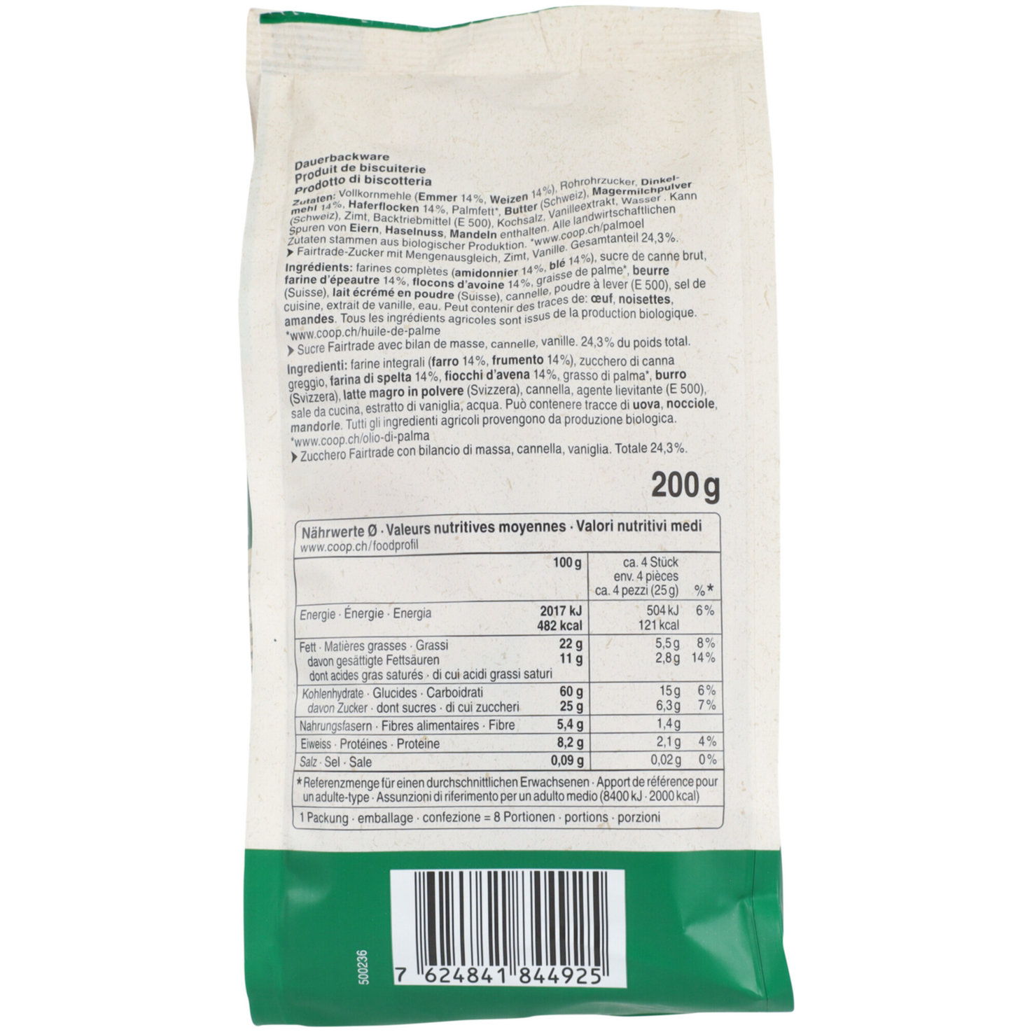 Naturaplan Bio Fairtrade Vierkorn Biscuit