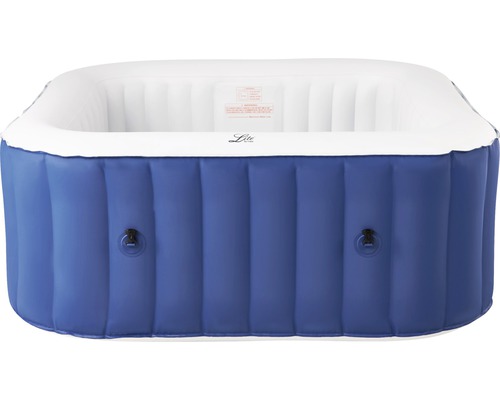 Opblaasbare hottub SQUARE NAVY Plug & Play voor maximaal 4 personen met filtersysteem, desinfectietechnologie, hottub-blazer, automatische uitschakel-/stand-byfunctie en timerfunctie, blauw