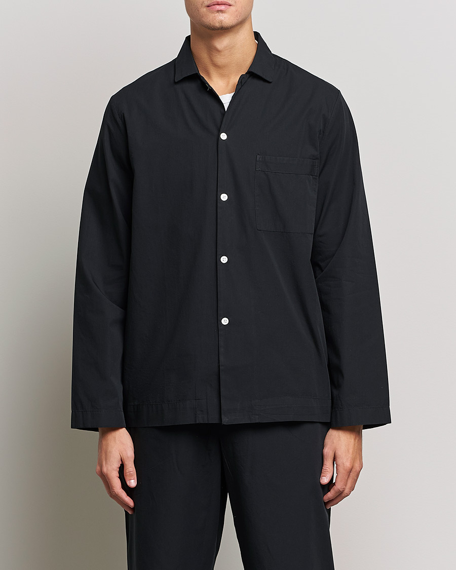 Tekla Poplin Pyjama Shirt All Black