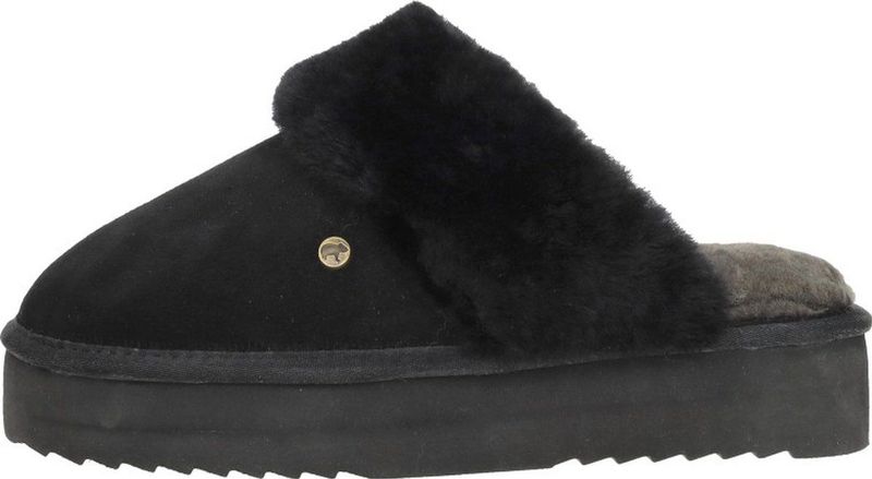 Warmbat - Flurry Plateau Pantoffels Open - Zwart - Warmbat Flurry Plateau Pantoffels Open