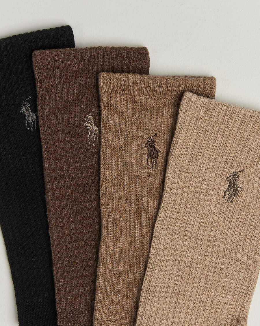 Polo Ralph Lauren 6-Pack Cotton Rib Sock Brown Assorted