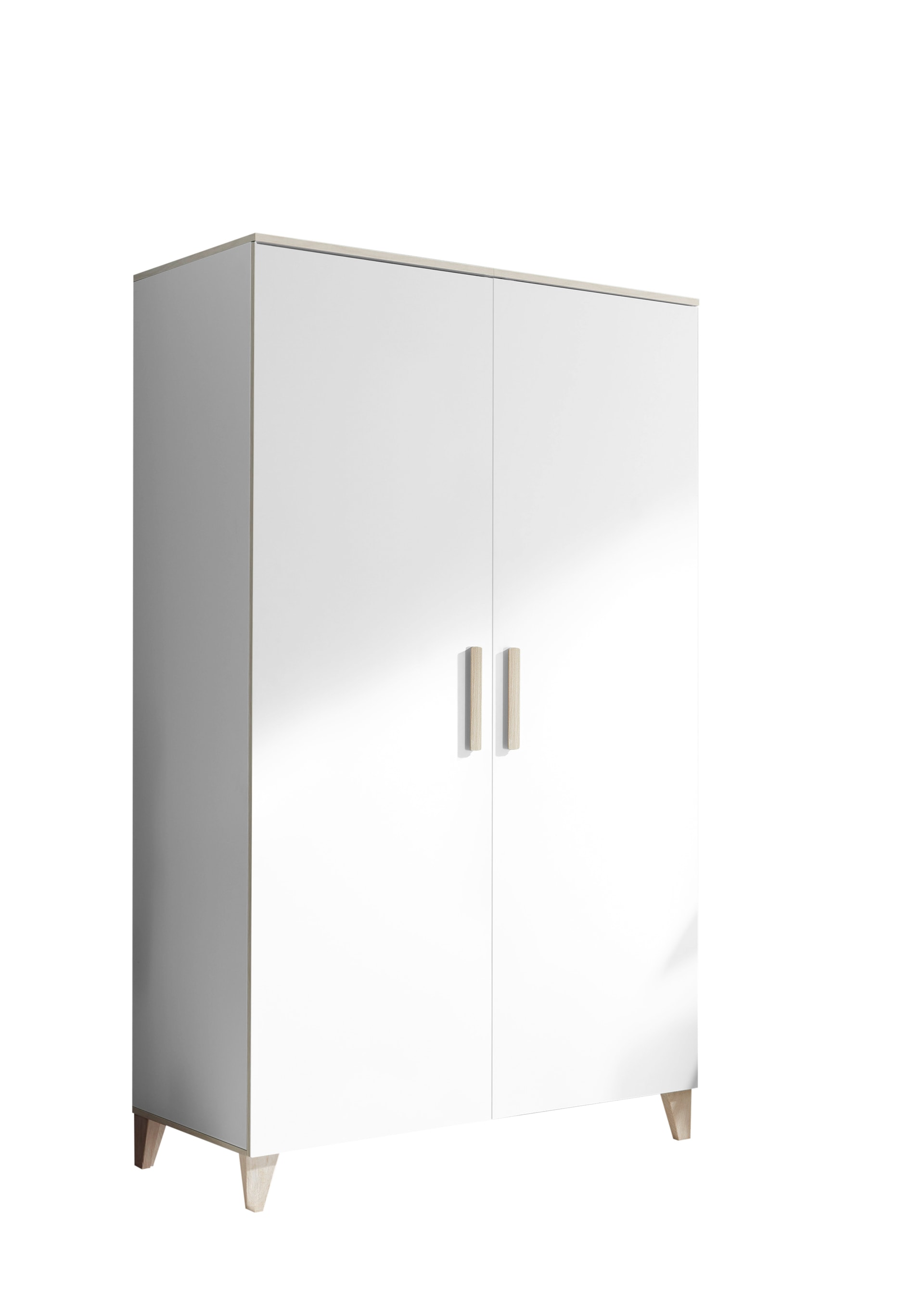 Kinder-Drehtürenschrank PRIZZI 100 x 200 cm weiß/ braun