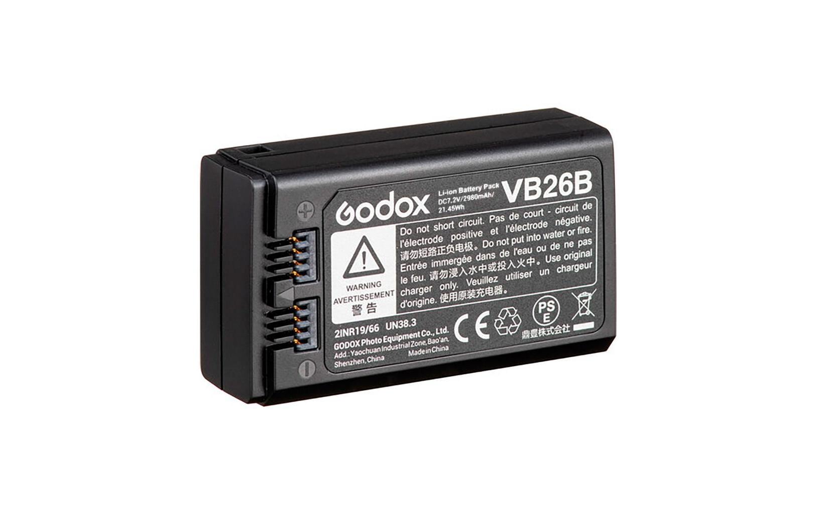 Akku VB30 für V1 Pro BlitzgeräteDer VB30 Lithium-Ionen-Akku für den Godox V1Pro Blitz bietet bis zu 500 Blitze bei voller Leistung (bei Raumtemperatur)