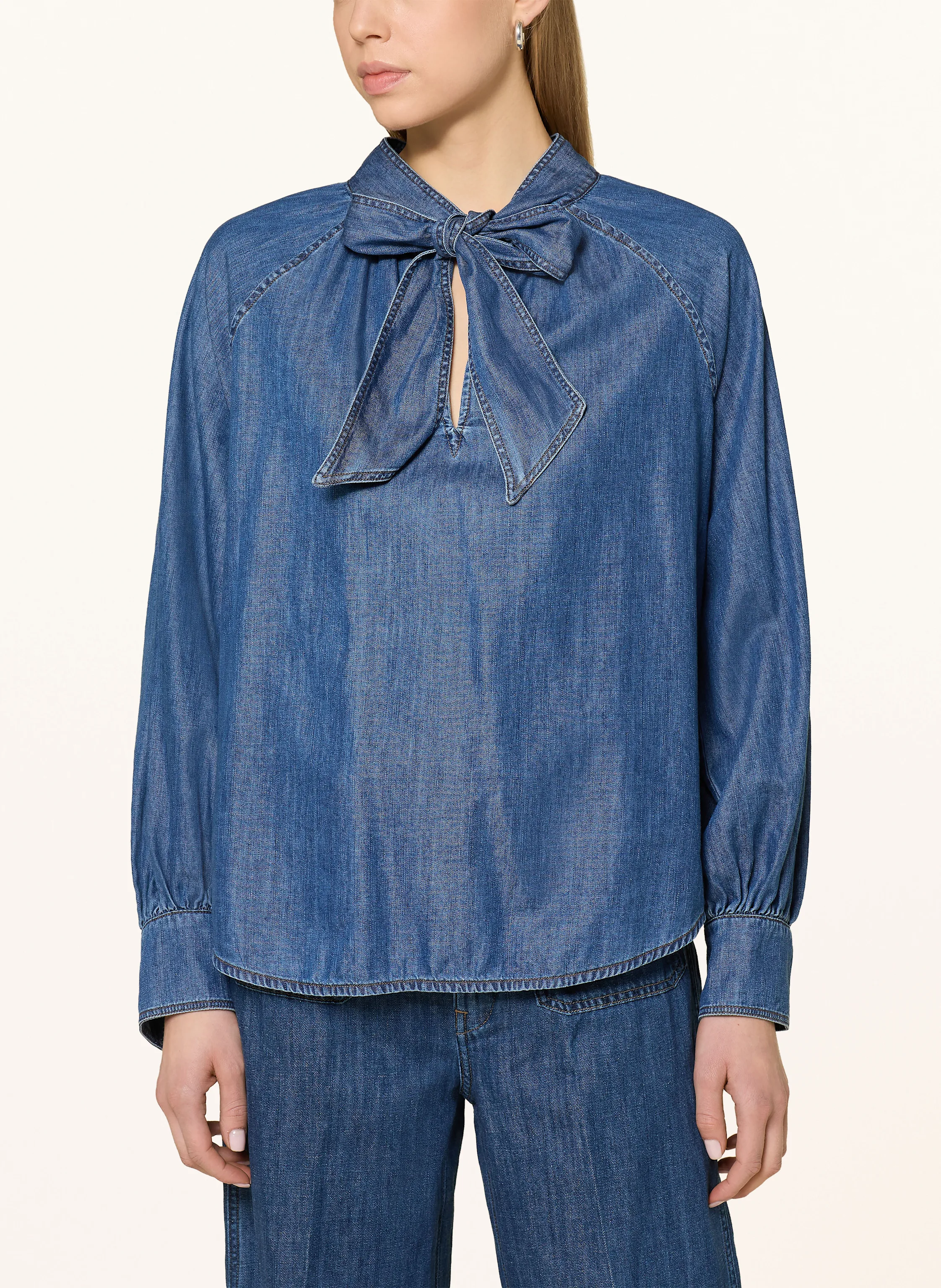 MARELLA Schluppenbluse in Jeansoptik