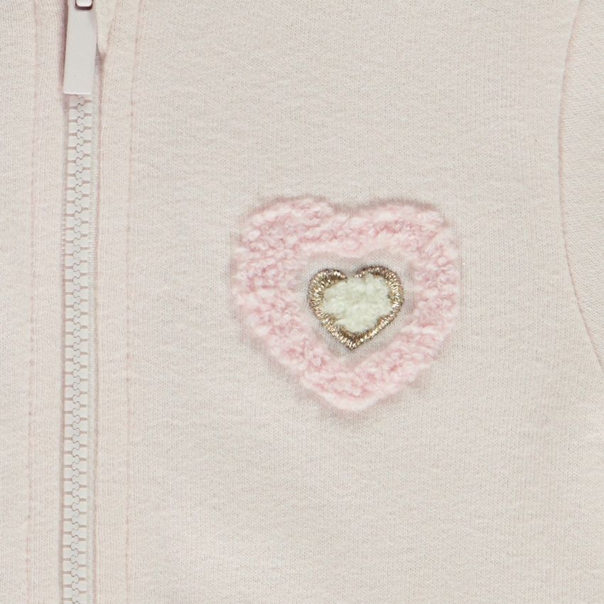 Gilet molleton avec patch bouclettes pour bébé fille - Rose