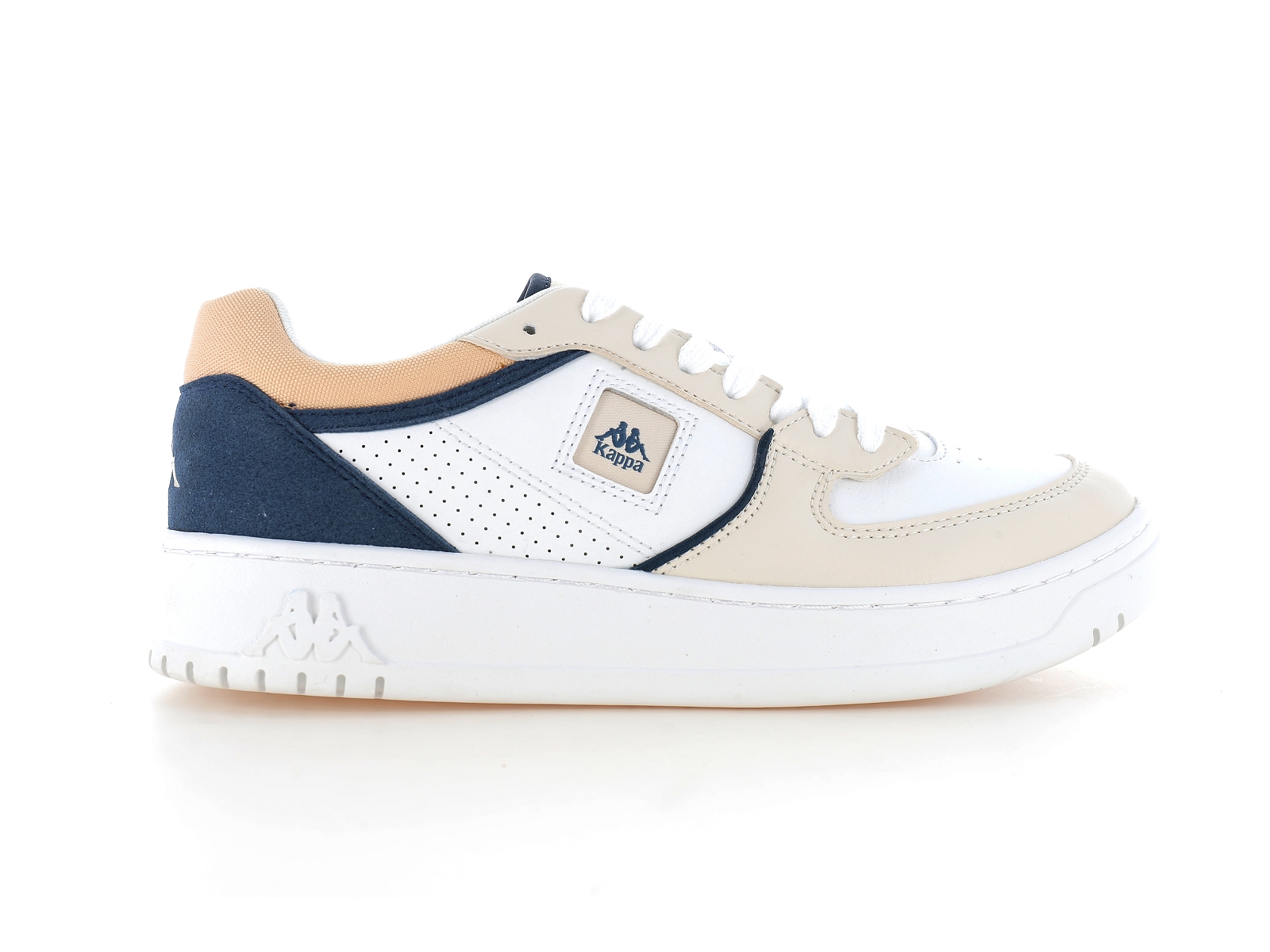 Kappa-AUTHENTIC BARNEY 1 Matières combinées Beige Bleu