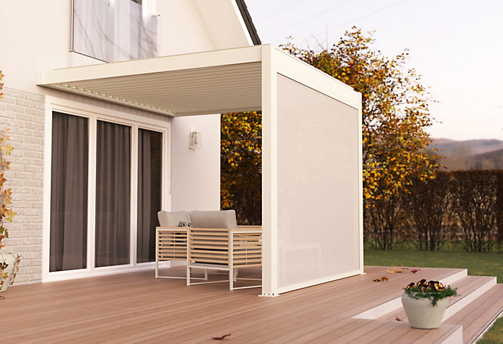 Store façade pour pergola Cameo blanc l. 2,88m