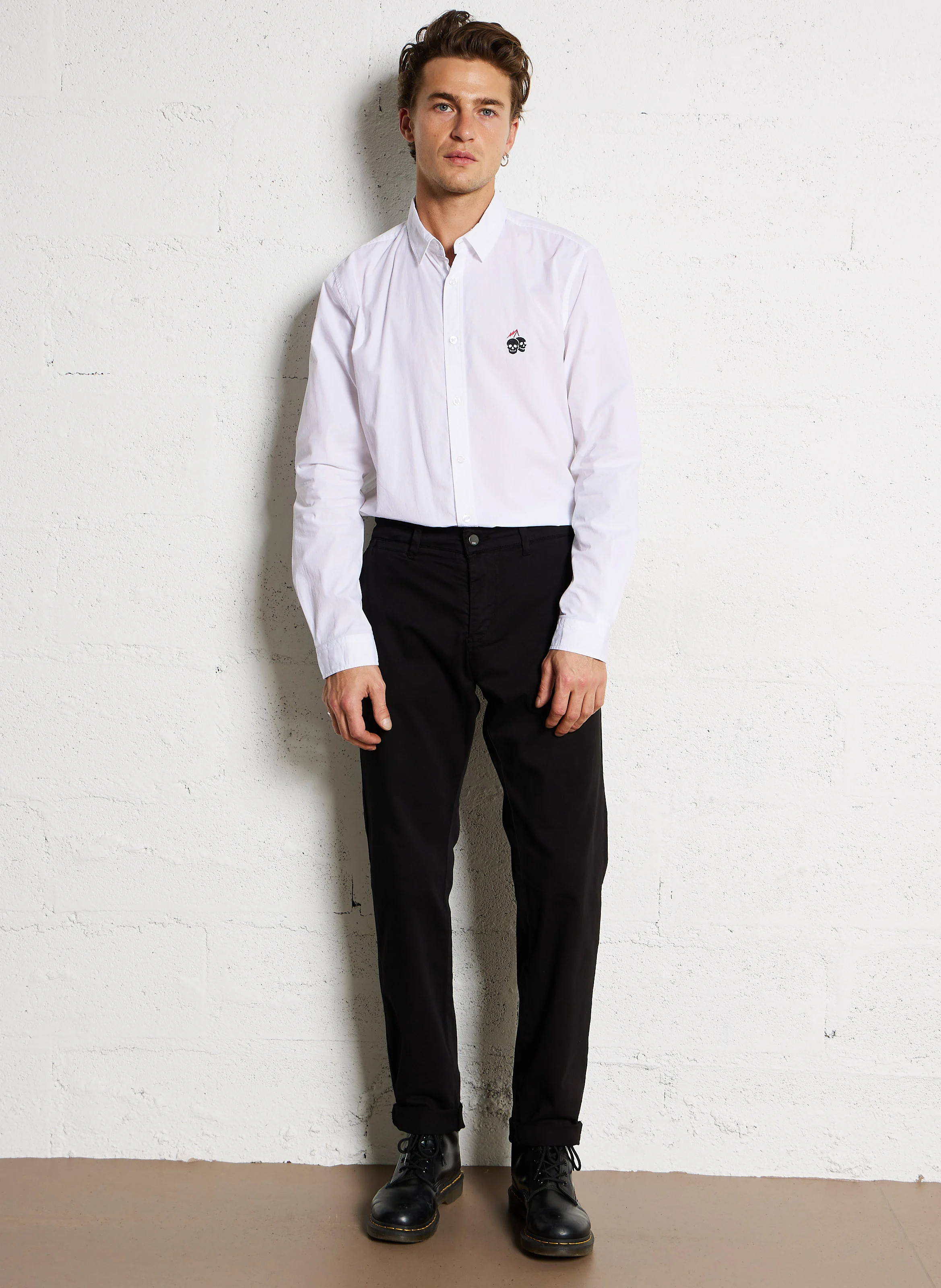 CESAR - Chino large en coton stretch | Noir