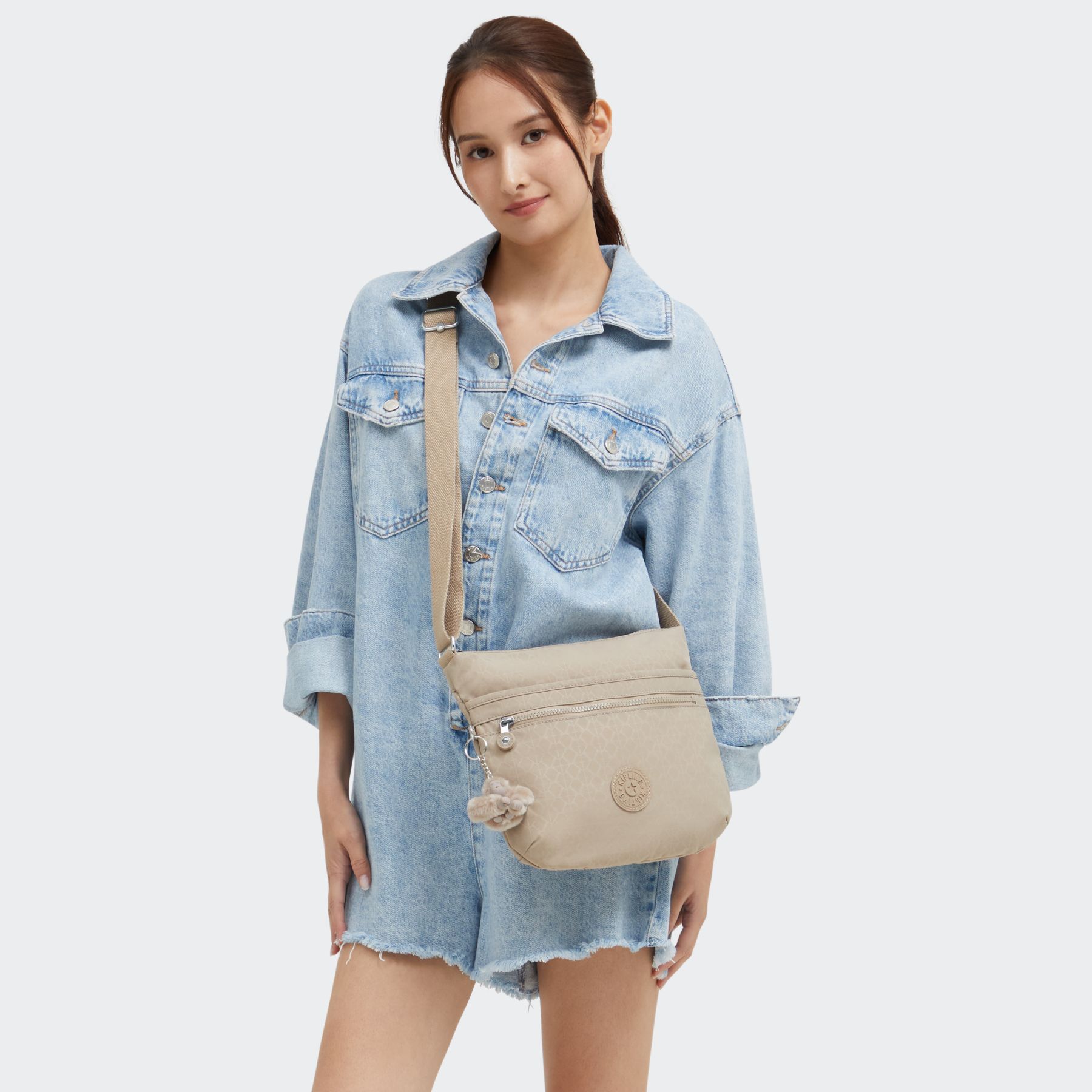 ARTO  Sac épaule Bandoulière - Signature Beige Embossed